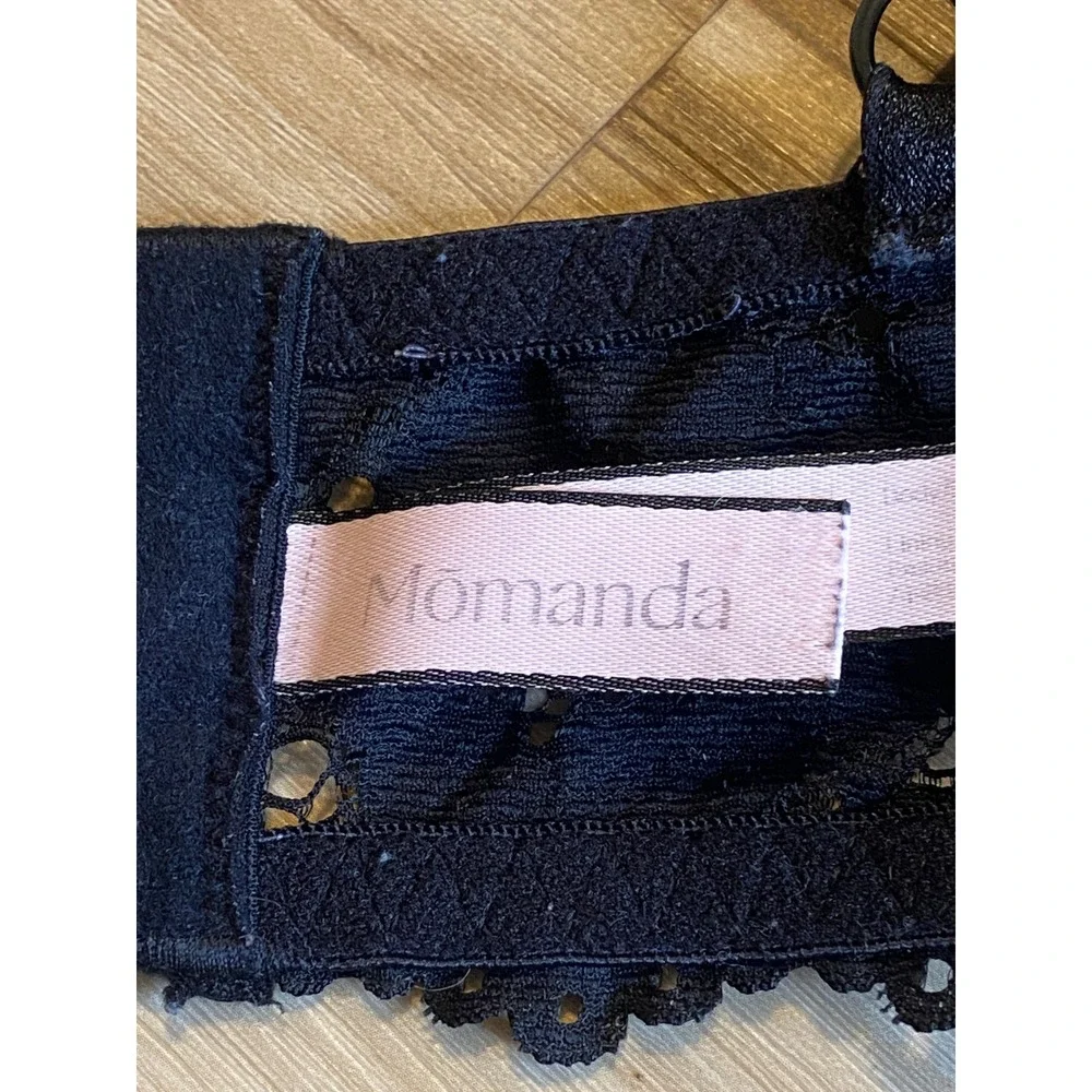 Momanda Black Lace Plunge Nursing‎ Bralette Maternity Bra Wire Free 36DD